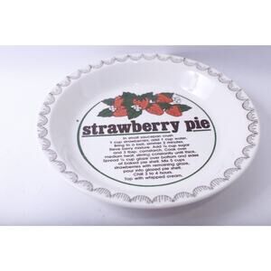 Strawberry Pie, Collectible Plate with a Recipe, 10"